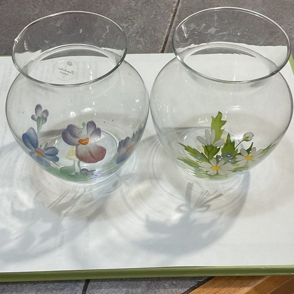 Floral Glass Vase Set